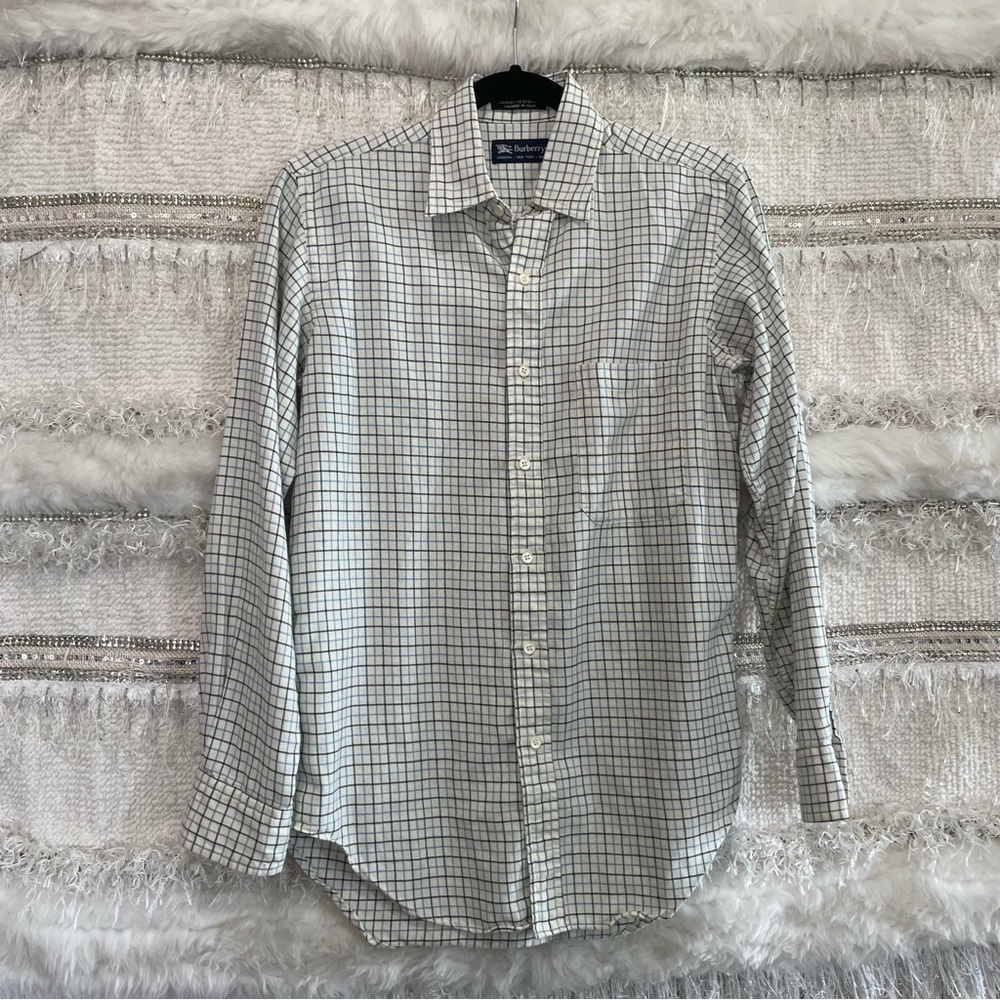 Burberry Soft Flannel Plaid Button Up Shirt